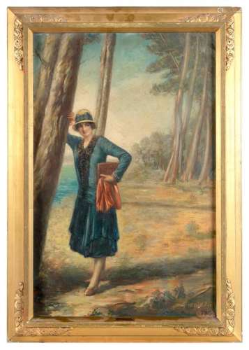 Marie ESCHOLIER (XIXe   XXe siècle)Jeune fille sur le chemin...