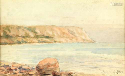 Robert WEIR ALLAN (1852-1942)Côte rocheuseAquarelle signée e...