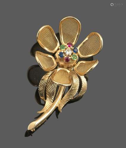 Broche fleur En or jaune 18k (750)