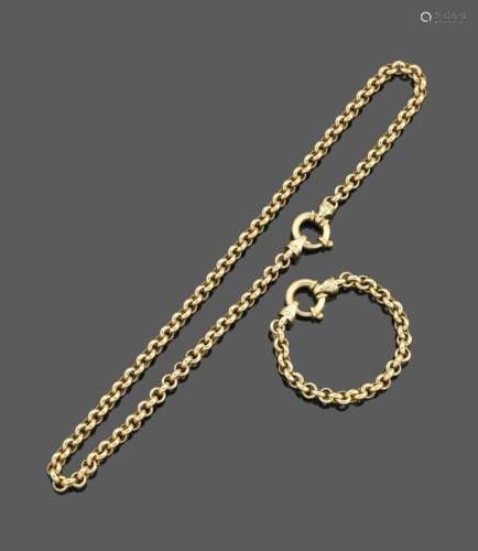 Parure collier et bracelet en orEn or jaune 18k (750) maille...