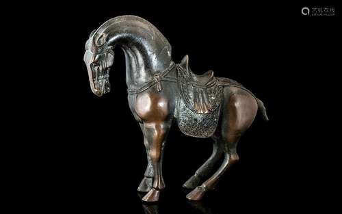 Chinese Bronze Tang Style Horse, height 10.5``.