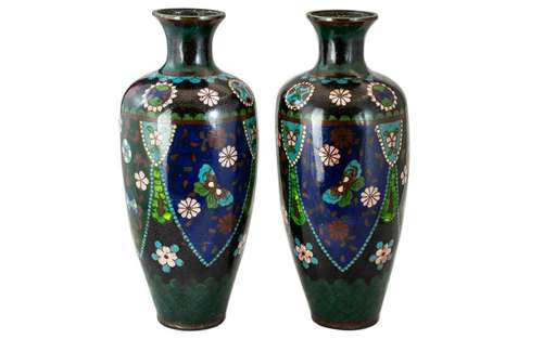 Japanese - Fine Quality Pair of Late 19th Century Cloisonne ...