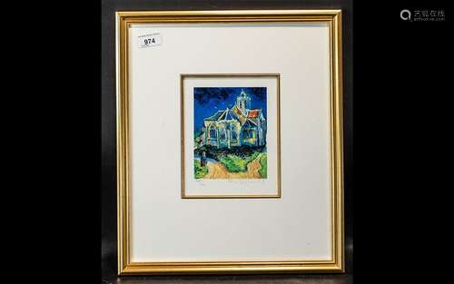 Rolf Harris Limited Edition Print Titled Church At Auvers af...