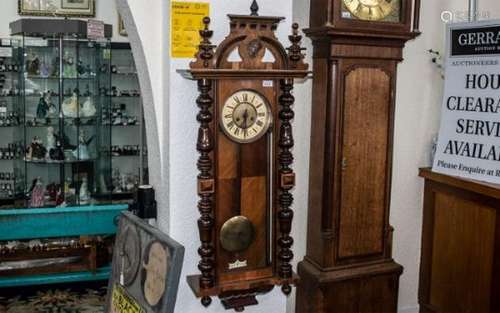 Vienna Wall Clock, with glazed front and sides, cream chapte...