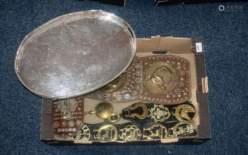 Box of Decorative Horse Brasses, together with a Sheffield p...