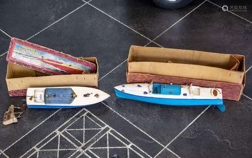 Two Hornby Tin Plate Speed Boats models `Racer 3` and `Swift...