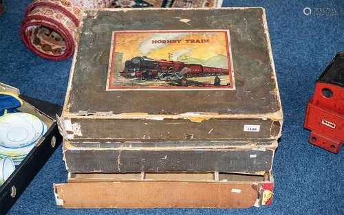 Three Vintage Hornby Boxes, no contents, boxes original, 17`...