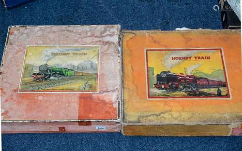 Two Vintage Hornby Train Set Boxes, empty, one for E320 Pass...