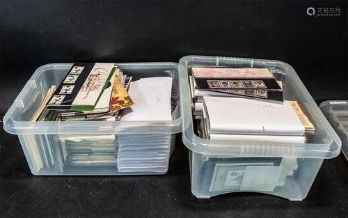 Two Boxes Containing A Quantity of Royal Mail Mint Stamps - ...