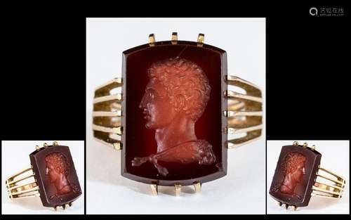 Antique Period - 15ct Gold Intaglio / Seal Ring. Wonderful Q...