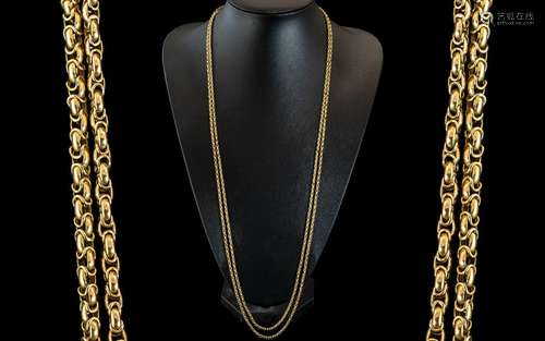 Victorian Period - Superb Quality 15ct Gold Muff Chain, Expe...