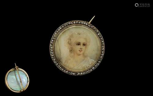 A Mid Victorian Period Superb 15ct Gold Diamond Set Mounted ...