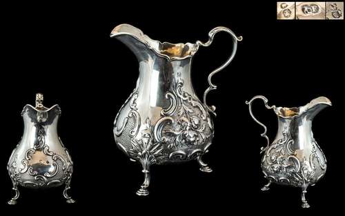 Early Victorian Period Superb Sterling Silver Large Cream Ju...