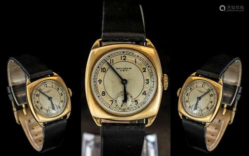 Waltham 1920`s 9ct Gold Ladies Cased Mechanical Wrist Watch,...