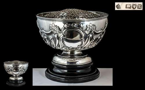 Antique Period Superb - Sterling Silver Rose Bowl and Stand....