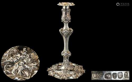 Paul Storr George III Silver Candlestick The sconce cast and...