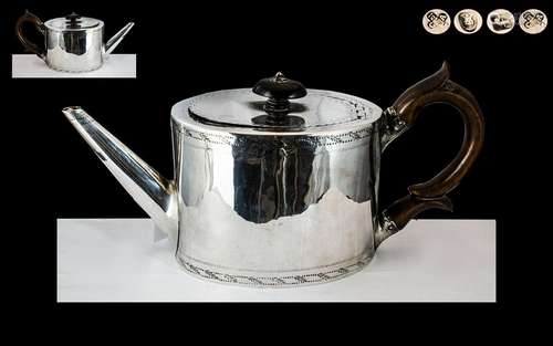 George III Sterling Silver Teapot of Pleasing Proportions / ...