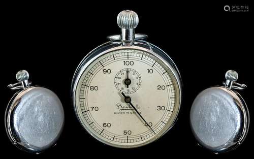 German - Hanhart Early Steel Cased Stopwatch. Marked Hanhart...