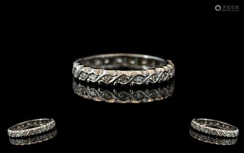 18ct White Gold Diamond Full Eternity Ring stamped 18ct. Set...