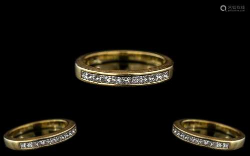 Ladies 18ct Gold Attractive Diamond Set Half-Eternity Ring. ...