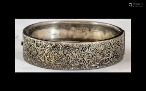 Solid Sterling Silver Victorian Revival Bangle/Bracelet, goo...