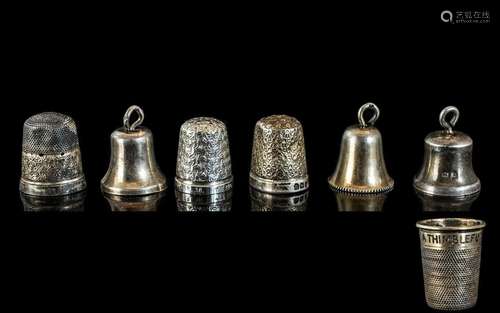 Collection of Novelty Sterling Silver Bells & Sterling S...