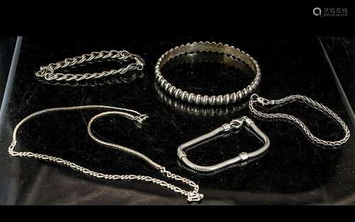 A Good Collection of Vintage Sterling Silver Jewellery, comp...