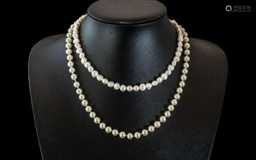 Two Pearl Necklaces, a 16`` freshwater pearl necklace, and a...