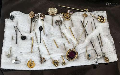 Collection of Vintage Stick Pins, over 25 in total, assorted...