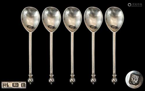 A Set of Sterling Silver Teaspoons ( 5 ) In Total. Hallmark ...