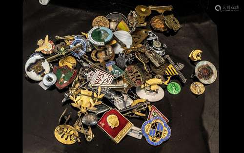 Collection of Enamel Badges, some silver, including Butlins,...