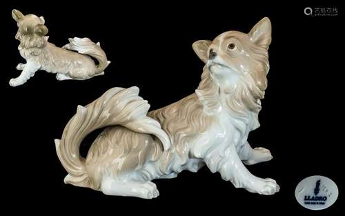 Lladro - Large Size Hand Painted Porcelain Dog Figure ( Rare...