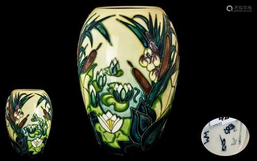 Moorcroft - Modern Tubelined Ovoid Shaped Vase ` Bulrush ` D...