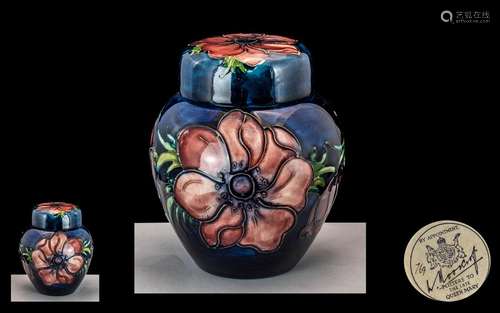 Moorcroft - Tubelined Lidded Jar of Small Proportions ` Anem...