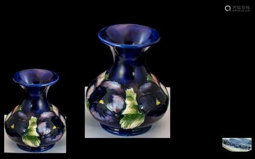 Moorcroft Small ` Blue Pansy ` Bulbous Vase. Full Stamps to ...