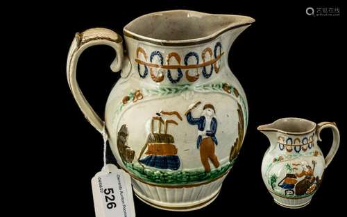 Staffordshire Jug. Approx 6 Inches High. Condition Report - ...