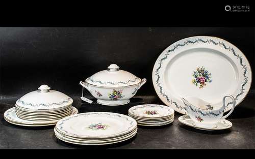 A Shelley Part Dinner Service comprising a large serving pla...