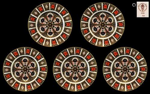 Royal Crown Derby Set of 5 Large Old Imari Pattern Gold Band...