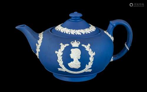 Wedgwood Original Portland Blue Jasper Tea Pot, early manufa...