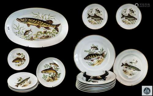 Collection of Naaman of Israel Fish Decorated Dinner Set, co...