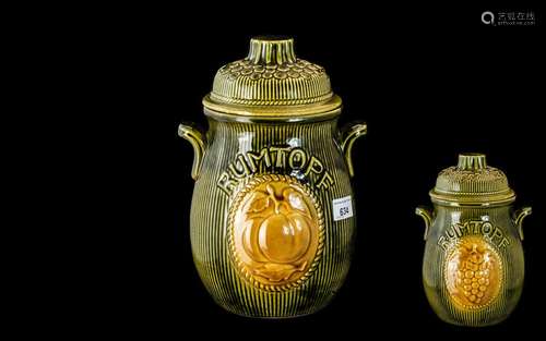 German Rumtopf Pot, apple design to front, with grapes to ba...