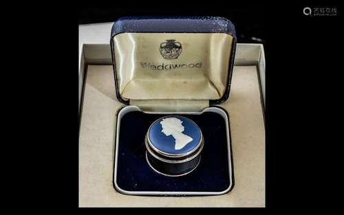 Wedgwood Sterling Silver Decorated Cameo Mini Box Portrait o...