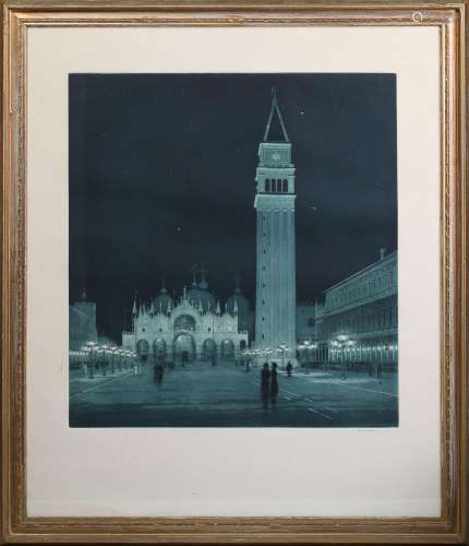 Claude Francis Barry - St Mark's Square with St Mark's Basil...