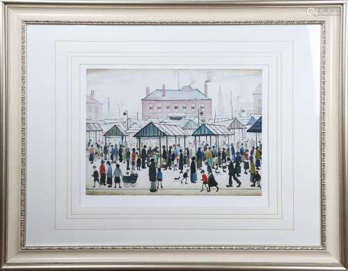 After L.S. Lowry - 'Market Scene, Northern Town', 20th centu...