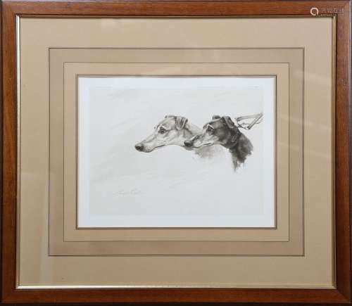 Maud Earl - 'Greyhounds', photogravure, signed in pencil, pu...