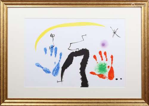 Joan Miro - Les Mains, lithograph in colours, published for ...