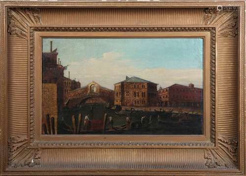 Follower of Canaletto - Rialto Bridge, Venice, 19th century ...