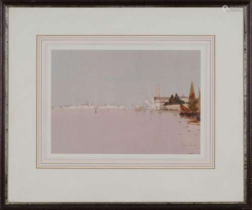 George Charles Haite - 'A View from the Lido of Murano, Veni...