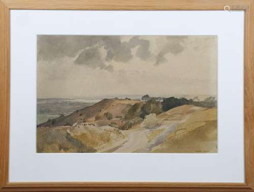 Charles Knight - Sussex Landscape, possibly Bo-Peep towards ...