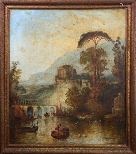 Follower of Claude Joseph-Vernet - Capriccio Landscape with ...